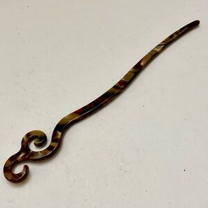 Vintage, Brown- Marble Lucite Hair Accent Stick -Pin or Accessory